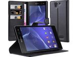 Cadorabo Cover Per Sony Xperia C3 Cover Protettiva In Nero Custodia Per Cellulare Cover Chiusura Magnetica