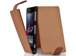 Cadorabo Custodia Protettiva Per Sony Xperia Z1 Compact Cover In Marrone Flip Case Custodia Del Telefono Cellulare Case Cover Imitazione Pelle