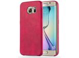 Cadorabo Custodia Protettiva Per Samsung Galaxy S6 Edge Cover In Rosso Custodia Rigida Cover Per Telefono Cellulare Custodia In Ecopelle