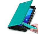 Cadorabo Custodia Per Sony Xperia M5 Cover Protettiva In Turchese Custodia Per Cellulare Cover Chiusura Magnetica
