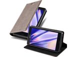 Cadorabo Custodia Per Sony Xperia Z3 Compact Cover Protettiva In Marrone Custodia Per Cellulare Cover Chiusura Magnetica
