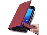 Cadorabo Custodia Per Sony Xperia M5 Custodia Protettiva In Rosso Custodia Per Telefono Cellulare Cover Chiusura Magnetica