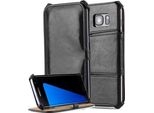 Cadorabo Custodia Protettiva Per Samsung Galaxy S7 Edge Custodia In Nero Cellulare Custodia Cover Tasca