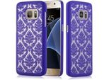 Cadorabo Cover Per Samsung Galaxy S7 Cover Protettiva In Viola Custodia Rigida Cover Protettiva Fiori Cover Telefono Cellulare
