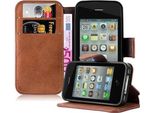 Cadorabo Custodia Per Apple Iphone 4 / 4S Custodia In Marrone Custodia Protettiva Per Cellulare Custodia Cover