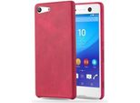 Cadorabo Custodia Protettiva Per Sony Xperia M5 Cover In Rosso Custodia Rigida Cover Telefono Cellulare Custodia In Ecopelle