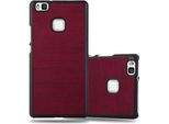 Cadorabo Cover Per Huawei P9 Lite 2016 / G9 Lite Cover Protettiva In Custodia Rigida Rossa Look Legno Cover Per Cellulare