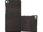 Cadorabo Cover Per Huawei P8 Cover Protettiva In Nero Custodia Rigida Custodia In Legno Look Cellulare Cover