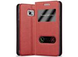 Cadorabo Custodia Protettiva Per Samsung Galaxy S2 / S2 Plus Custodia In Rosso Custodia Per Cellulare Custodia A Libro Cover Case