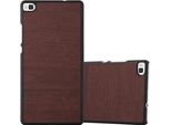 Cadorabo Cover Per Huawei P8 Cover Protettiva In Marrone Custodia Rigida Look Legno Cellulare Cover