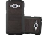 Cadorabo Cover Per Samsung Galaxy J1 2015 Cover Protettiva In Nero Custodia Rigida Look Legno Telefono Cellulare Cover