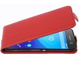 Cadorabo Custodia Protettiva Per Sony Xperia M5 In Rosso Custodia Per Telefono Cellulare Flip Case Cover In Similcuoio