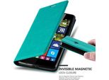 Cadorabo Cover Per Nokia Lumia 540 Cover Protettiva In Turchese Custodia Per Cellulare Cover Chiusura Magnetica
