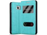 Cadorabo Custodia Protettiva Per Samsung Galaxy S2 / S2 Plus Custodia In Turchese Custodia Per Telefono Cellulare Custodia A Libro Cover Case