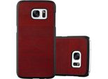 Cadorabo Cover Per Samsung Galaxy S7 Cover Protettiva In Rosso Custodia Rigida In Legno Look Cover Per Cellulare