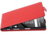 Cadorabo Custodia Protettiva Per Sony Xperia Z5 In Rosso Custodia Flip Per Telefono Cellulare Custodia Cover In Similcuoio