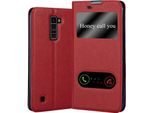 Cadorabo Custodia Protettiva Per Lg K10 2016 Cover In Rosso Custodia Del Telefono Cellulare Custodia A Libro Custodia