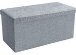 Intirilife Panca Pieghevole 78X38X38 Cm In Alaska Grey - Cubo Di Seduta Con Vano Portaoggetti E Coperchio In Tessuto Effetto Lino - Cubo Di Seduta Poggiapiedi Scatola Portaoggetti Sgabello