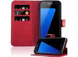 Cadorabo Custodia Per Samsung Galaxy S7 Edge Custodia Protettiva In Rosso Custodia Per Cellulare Cover Chiusura Magnetica