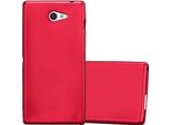 Cadorabo Custodia Protettiva Per Sony Xperia M2 / M2 Aqua Custodia In Rosso Per Telefono Cellulare Custodia In Silicone Tpu Custodia Cover Case