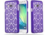 Cadorabo Cover Per Samsung Galaxy A3 2015 Cover Protettiva In Viola Custodia Rigida Cover Protettiva Fiori Cover Telefono Cellulare
