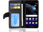 Cadorabo Custodia Per Huawei P10 In Nero Copertura Posteriore Telefono Cellulare Protettivo Copertura Libro Custodia Libretto Slot Per Schede