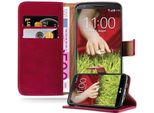 Cadorabo Cover Per Lg G2 Cover Protettiva In Rosso Cover Per Cellulare Cover Libro Custodia