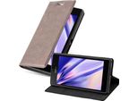 Cadorabo Cover Per Sony Xperia M2 / M2 Aqua Cover Protettiva In Marrone Custodia Per Cellulare Cover Chiusura Magnetica