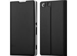 Cadorabo Custodia Per Cellulare Per Sony Xperia M5 Custodia Protettiva In Nero Cover Etui Book Case Booklet