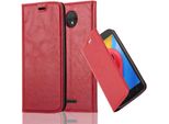 Cadorabo Custodia Per Motorola Moto C Custodia Protettiva In Rosso Custodia Per Cellulare Custodia Cover Chiusura Magnetica