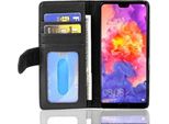 Cadorabo Custodia Per Huawei P20 In Nero Copertura Posteriore Telefono Cellulare Protettivo Copertura Libro Custodia Libretto Slot Per Schede