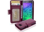Cadorabo Custodia Per Samsung Galaxy Alpha In Viola Cover Posteriore Telefono Cellulare Protettivo Copertura Libro Custodia Libretto Slot Per Schede
