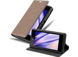 Cadorabo Custodia Per Sony Xperia E3 Custodia Protettiva In Marrone Custodia Per Cellulare Cover Chiusura Magnetica