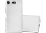 Cadorabo Custodia Protettiva Per Sony Xperia XZ1 Compact Cover In Argento Custodia Del Telefono Cellulare Tpu Custodia In Silicone Custodia Cover