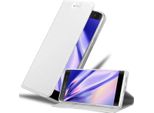 Cadorabo Custodia Per Cellulare Per Sony Xperia XA2 Custodia Protettiva In Argento Cover Etui Book Case Booklet