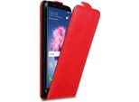 Cadorabo Custodia Per Huawei P Smart 2018 / Enjoy 7S Cover Protettiva In Rosso Flip Case Custodia Per Telefono Cellulare Case Cover