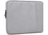 Cadorabo Borsa Di Protezione Per Laptop / Tablet 15,6 Pollici In Grigio Borsa Per Notebook Computer Tessuto Fodera In Velluto