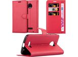 Cadorabo Custodia Per Motorola Moto Z Force Custodia Protettiva In Rosso Custodia Per Cellulare Custodia Cover Chiusura Magnetica