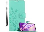 Cadorabo Cover Per Samsung Galaxy A51 4G / M40S Cover Protettiva In Turchese Cover Protettiva Cover Per Cellulare Cover Case Fiori Fiore