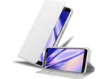 Cadorabo Custodia Per Cellulare Per Htc Desire 12 Custodia Protettiva In Argento Cover Etui Book Case Booklet