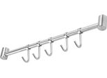 Intirilife Acciaio Inox Cucina Appendiabiti Con 5 Ganci - Cucina Ringhiera Appendiabiti Cucina Asta Da Parete