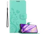 Cadorabo Cover Per Huawei Mate 30 Cover Protettiva In Turchese Cover Protettiva Cover Per Telefono Cellulare Cover Fiori Custodia Fiore