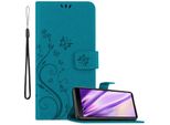 Cadorabo Cover Per Sony Xperia 8 Cover Protettiva In Blu Cover Protettiva Cover Per Telefono Cellulare Custodia Fiori Custodia Fiori