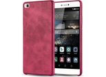 Cadorabo Custodia Protettiva Per Huawei P8 Cover In Rosso Custodia Rigida Cover Telefono Cellulare Custodia In Similcuoio