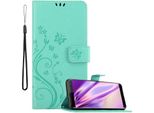 Cadorabo Cover Per Sony Xperia XZ3 Cover Protettiva In Turchese Cover Protettiva Cover Telefono Cellulare Cover Fiori Custodia Fiore