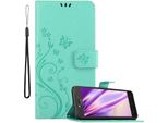 Cadorabo Cover Per Motorola Moto C Plus Cover Protettiva In Turchese Cover Protettiva Cover Per Telefono Cellulare Cover Fiori Custodia Fiore