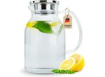 Caraffa Intirilife Con Filtro In Clear - Caraffa In Vetro Da 1,8 Litri Con Manico E Coperchio Filtro Rimovibile - Resistente Al Calore, Adatta Per Bevande Calde E Fredde, Tè, Caffè, Acqua E Molto Altro.