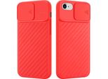 Custodia Cadorabo Per Apple Iphone 7 / 7S / 8 / Se 2020 Custodia Protettiva In Tpu Rosso Custodia Cover Protezione Fotocamera