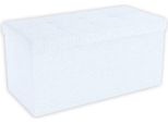 Intirilife Panca Pieghevole 76X38X38 Cm In Bianco Neve - Cubo Di Seduta Con Vano Portaoggetti E Coperchio In Tessuto Con Incavi - Cubo Di Seduta Poggiapiedi Scatola Portaoggetti Cassapanca Sgabello Sedile