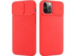 Custodia Cadorabo Per Apple Iphone 12 Pro Max Custodia Protettiva In Tpu Rosso Custodia Cover Fotocamera Protezione